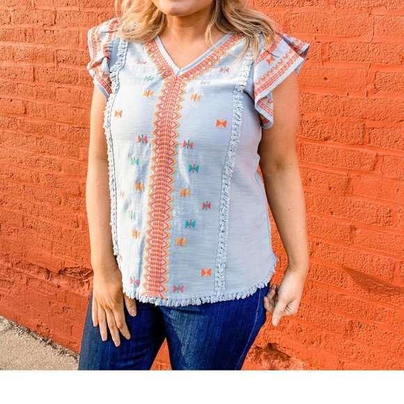 THML Tops - THML Embroidered Top